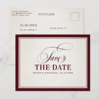 Old Money Modern Burgundy Luxury Save the date