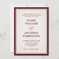 Old Money Modern Formal Burgundy Luxury Wedding
