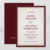 Old Money Modern Formal Burgundy Luxury Wedding