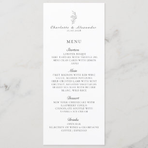 Old Money, Neutral/transp. bg, Wedding Flat Menu