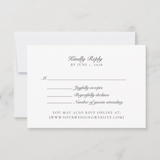 Old Money, Neutral/Transparent bg,  Wedding Rsvp  (Front)