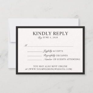 Old Money, Off-white Wedding Rsvp Card