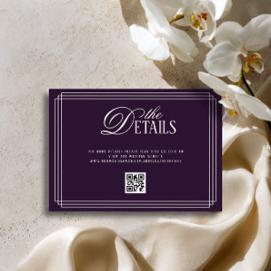 Old Money Plum Wedding Details  Enclosure Card