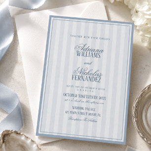 Old Money Powder Blue Wedding Invitation