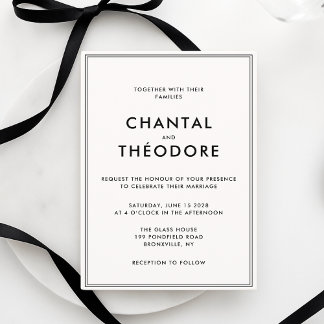 Old Money | Quiet Luxury | Black and White Invitation