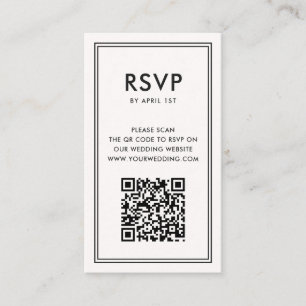 Old Money quiet luxury QR CODE wedding RSVP Enclosure Card