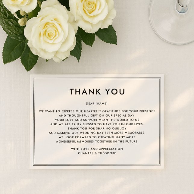 Old Money | Quiet Luxury | wedding  thank you card (Creator Uploaded)