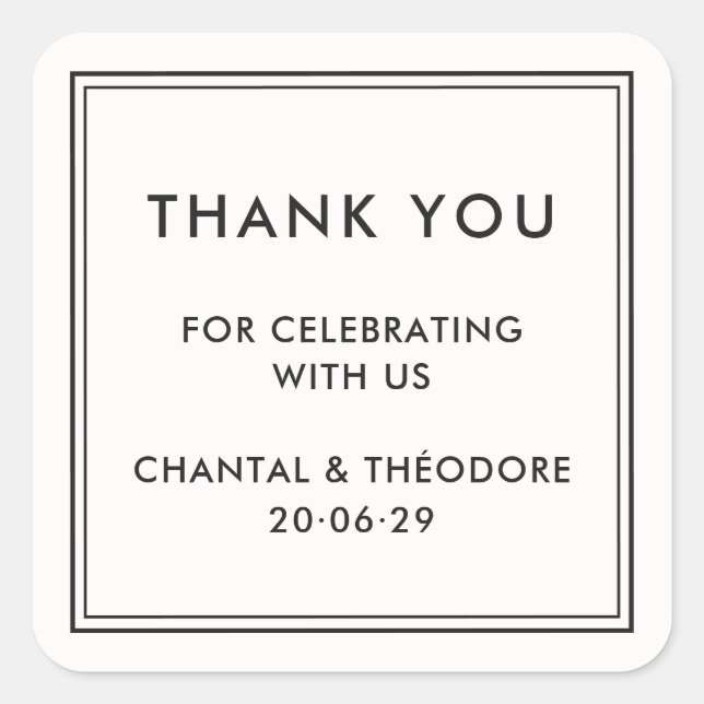 Old Money | Quiet luxury wedding Thank You Sticker (Front)