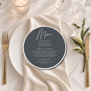 Old Money Quiet Round Wedding Guest Place Menu