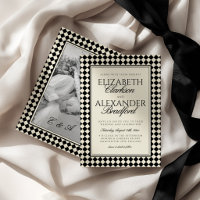 Old Money Retro Diamond Chequered Wedding