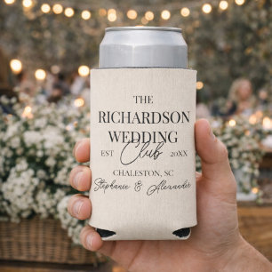 Old Money Social Club Custom Wedding Merch Favor Seltzer Can Cooler
