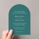 Old Money Teal Classic Wedding Acrylic Invitations<br><div class="desc">A timeless old money style wedding invitation with elegant typography and a classic minimalist layout. Perfect for luxury weddings,  formal events,  and sophisticated celebrations.</div>