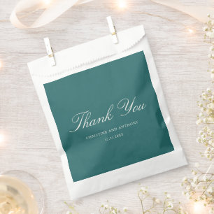Old Money Teal Classic Wedding Favour Bags