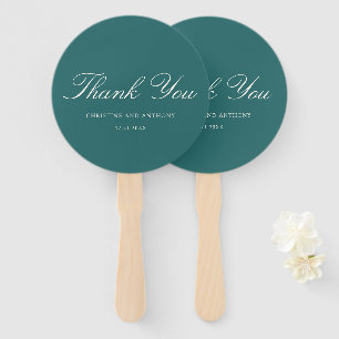 Old Money Teal Classic Wedding Hand Fan