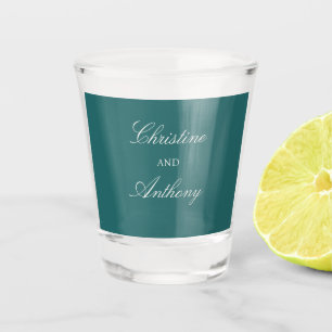 Old Money Teal Classic Wedding Shot Glass