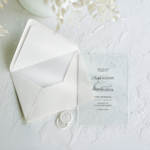 Old Money Timeless Wedding Acrylic Invitations