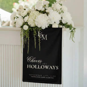 Old Money Wedding Couple Cocktail Hour Bar Banner
