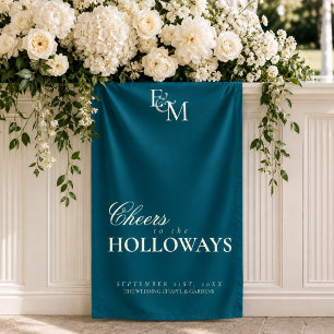 Old Money Wedding Couple Cocktail Hour Bar Banner