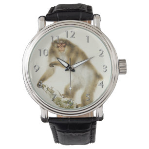 Old Monkey with Cherry in Autumn Watch