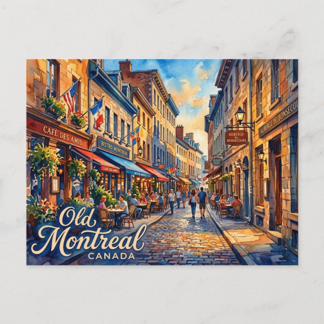 Old Montreal Canada Postcard (Front)