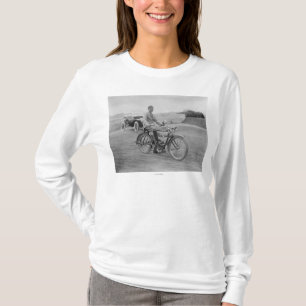 Old Motorcycle with Lantern Headlight T-Shirt