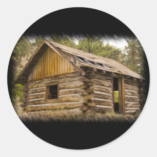 Old Mountain Cabin Classic Round Sticker