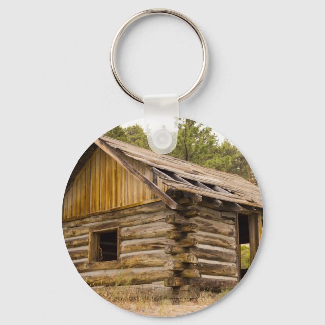 Old Mountain Cabin Key Ring (Front)