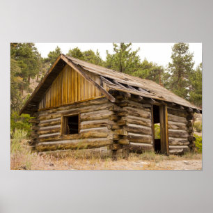 Old Mountain Cabin Poster