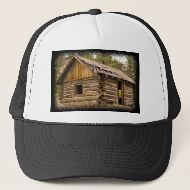 Old Mountain Cabin Trucker Hat (Front)