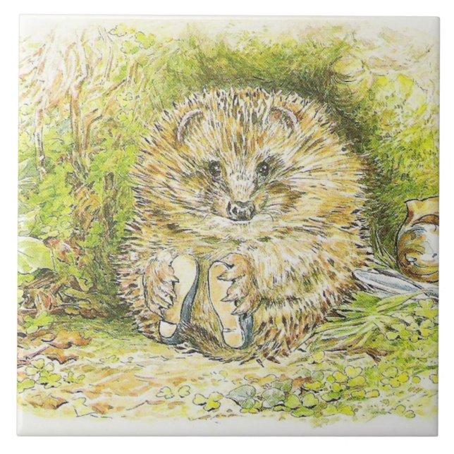 Old Mr Prickly Pin (Hedgehog) (by Beatrix Potter) Tile (Front)