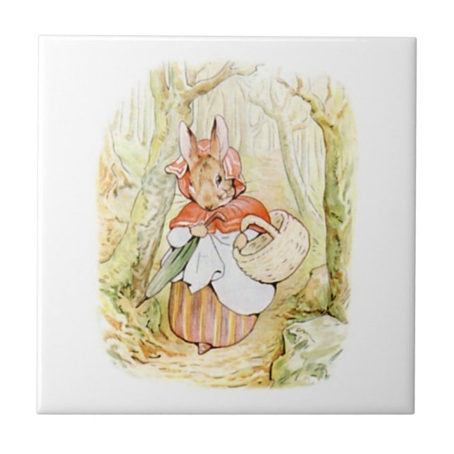 Old Mrs Rabbit (Little Red Riding Hood) (B Potter) Tile (Front)