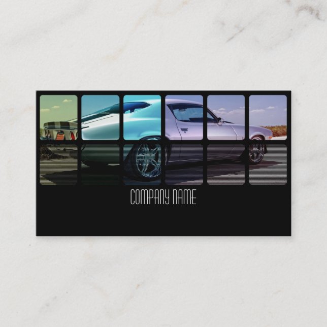 Old Muscle Car in Different Business Card (Front)