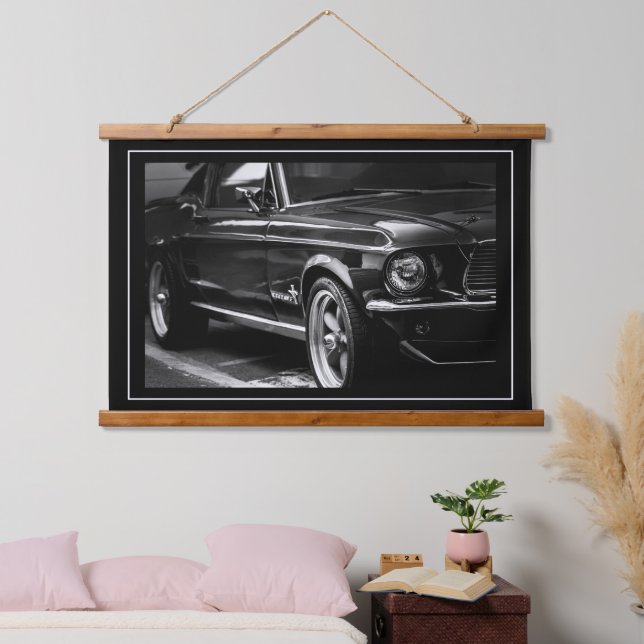 Old Muscle Classic Car Details Driver Drive Hanging Tapestry (Bedroom)