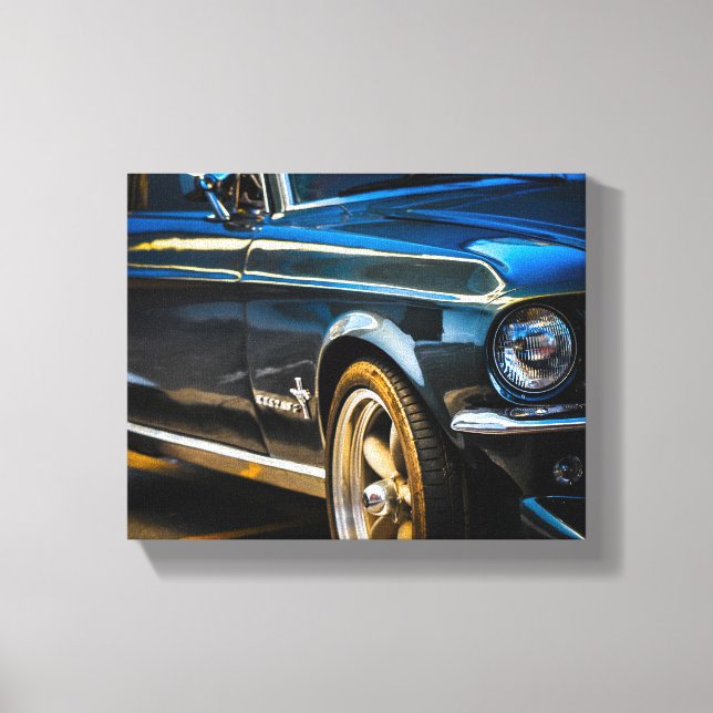 Old Muscle Classic Car Driver Drive Canvas Print (Front)