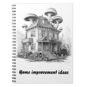 Old mushroom covered house notebook