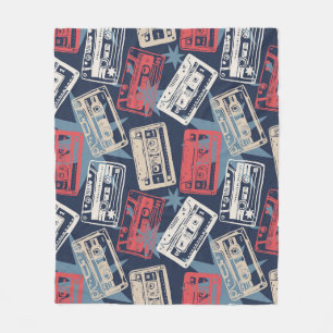 Old Music Cassettes Vintage Seamless Fleece Blanket