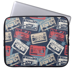 Old Music Cassettes Vintage Seamless Laptop Sleeve