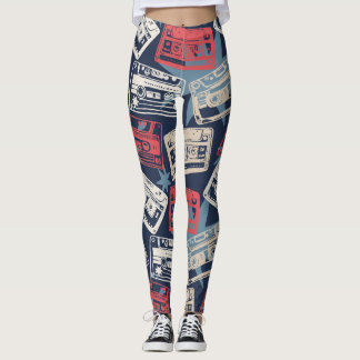 Old Music Cassettes Vintage Seamless Leggings