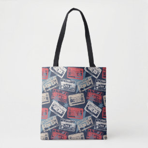 Old Music Cassettes Vintage Seamless Tote Bag