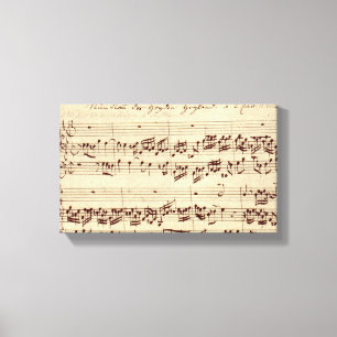 Old Music Notes - Bach Music Sheet Canvas Print