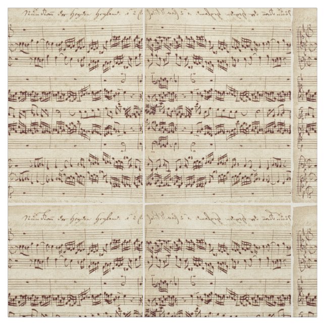 Old Music Notes - Bach Music Sheet Fabric (Swatch)