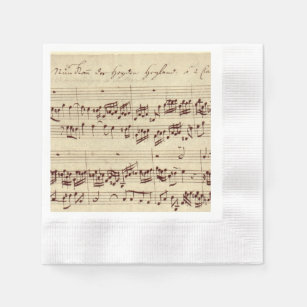 Old Music Notes - Bach Music Sheet Napkin