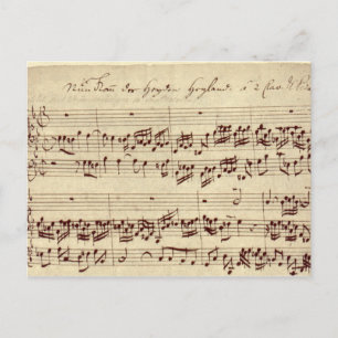 Old Music Notes - Bach Music Sheet Postcard