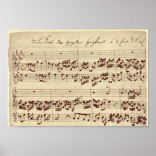 Old Music Notes - Bach Music Sheet Poster