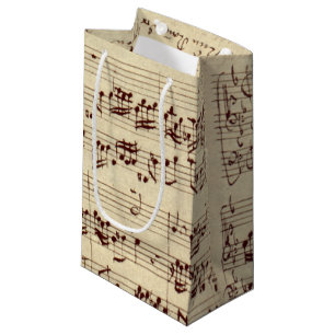 Old Music Notes - Bach Music Sheet Small Gift Bag