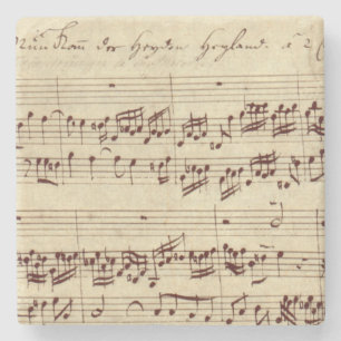 Old Music Notes - Bach Music Sheet Stone Coaster