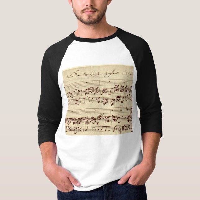 Old Music Notes - Bach Music Sheet T-Shirt (Front)