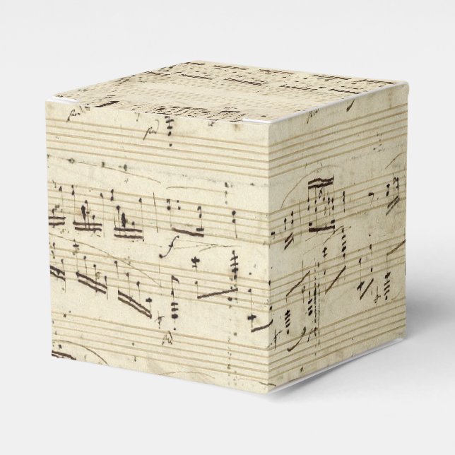 Old Music Notes - Chopin Music Sheet Favour Box (Front Side)