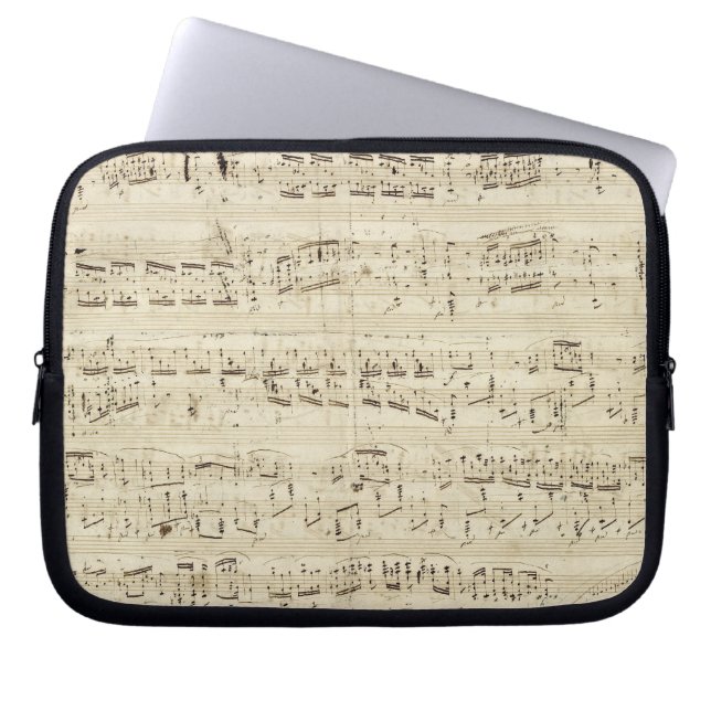 Old Music Notes - Chopin Music Sheet Laptop Sleeve (Front)