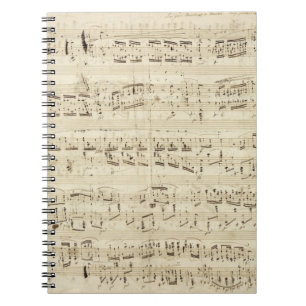 Old Music Notes - Chopin Music Sheet Spiral Notebook